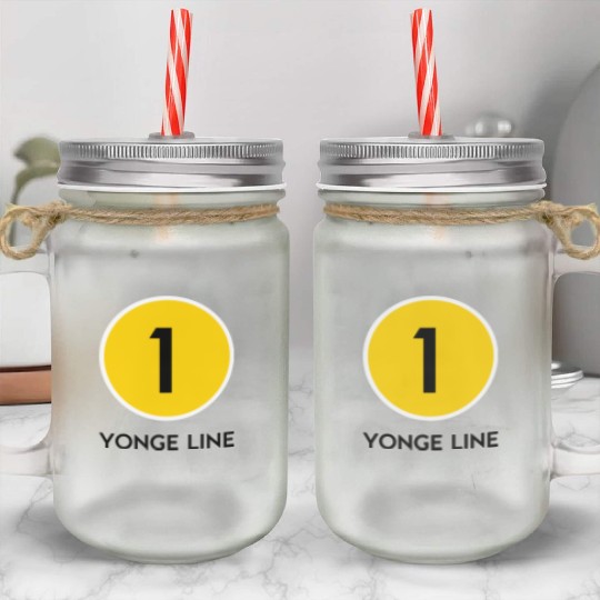 Yonge Street Subway Line Mason Jar Cups