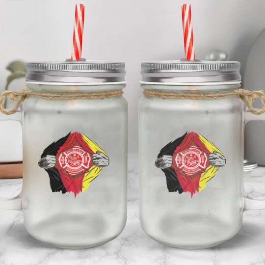 German Volunteer Fire Brigade Firefighter Mason Jar Cups