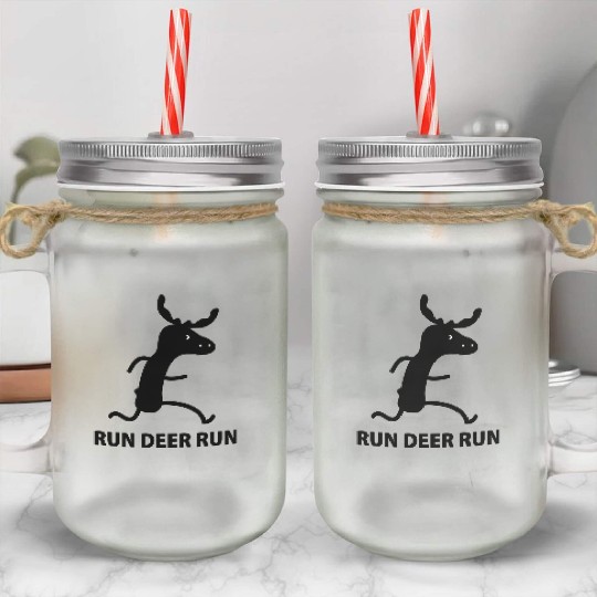 running deer (b) Mason Jar Cups