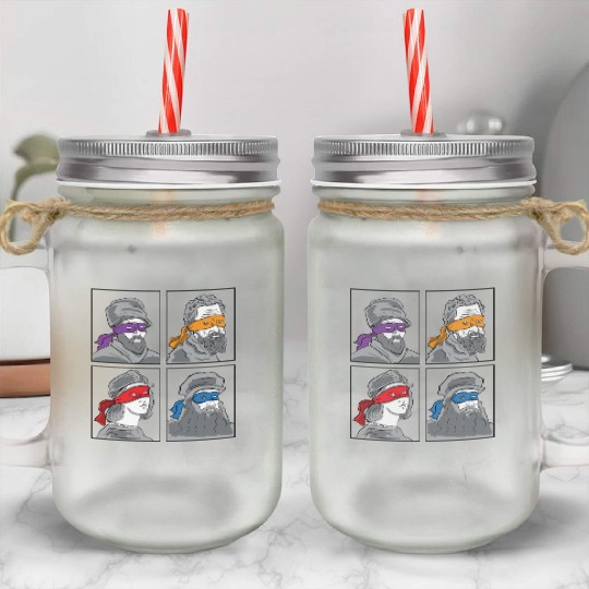 Leonardo Donatello Raphael Michelangelo Gift Mason Jar Cups
