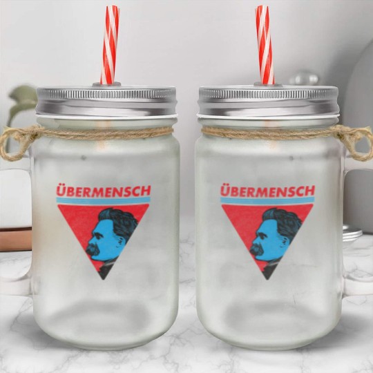 Vintage Übermensch Nietzsche Philosophy Nihilism Mason Jar Cups