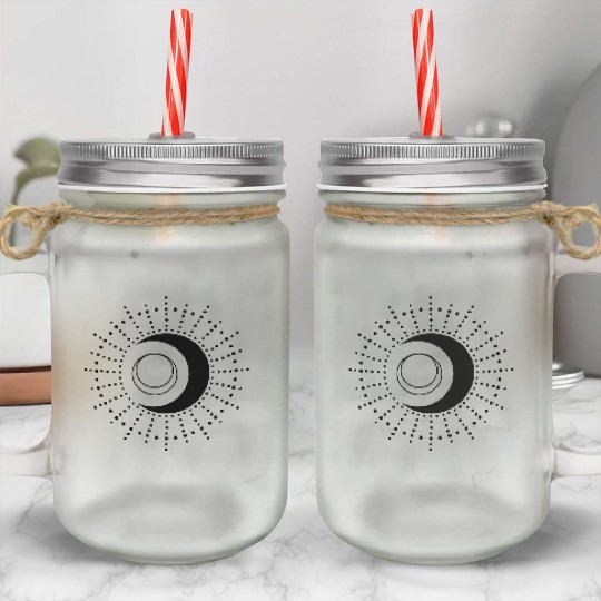 Sun and Moon Crescent Moon Mason Jar Cups