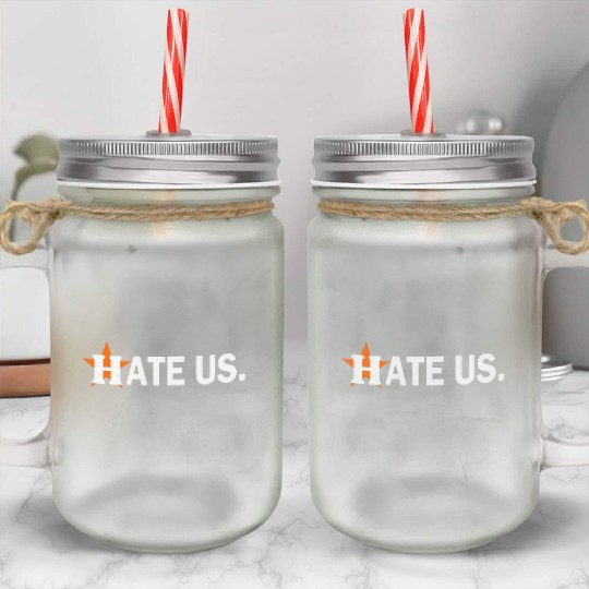 hate us houston astros Mason Jar Cups
