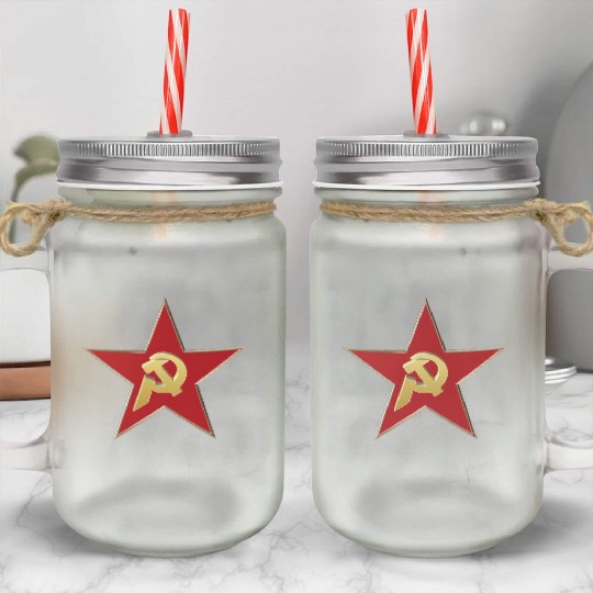 Hammer and sickle Mason Jar Cups