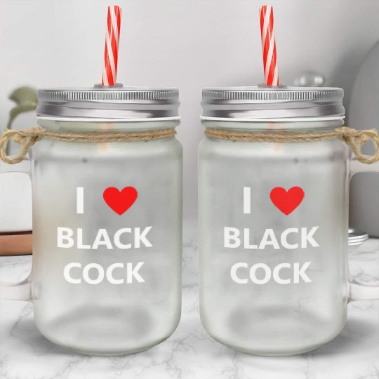 Black Cock Dick Penis sx Bjob Oral Kink BBC Mason Jar Cups