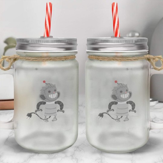 Robot Monkey Mason Jar Cups