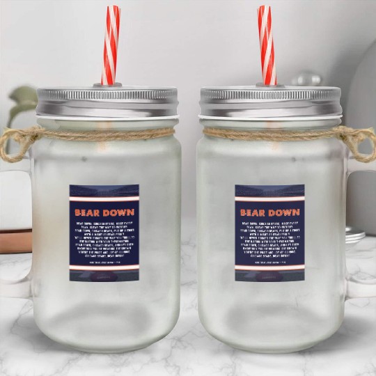 Bear Down Lyrics Poster Mason Jar Cups