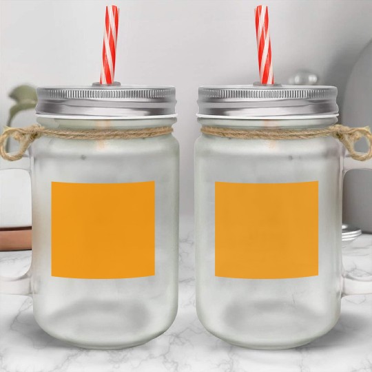 Orange Mason Jar Cups