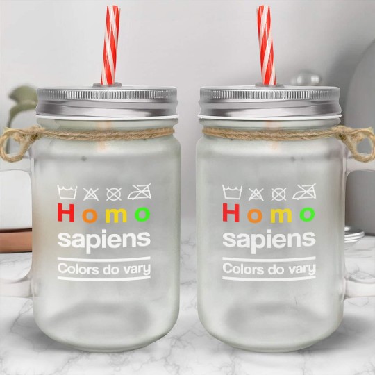 Washing Instruction Homo Sapiens Human Equality Mason Jar Cups