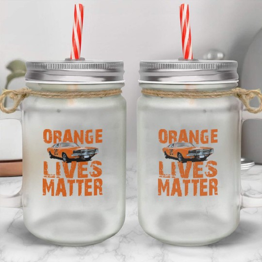 General Lee Dukes Of Hazzard Retro Orange Lives Mason Jar Cups