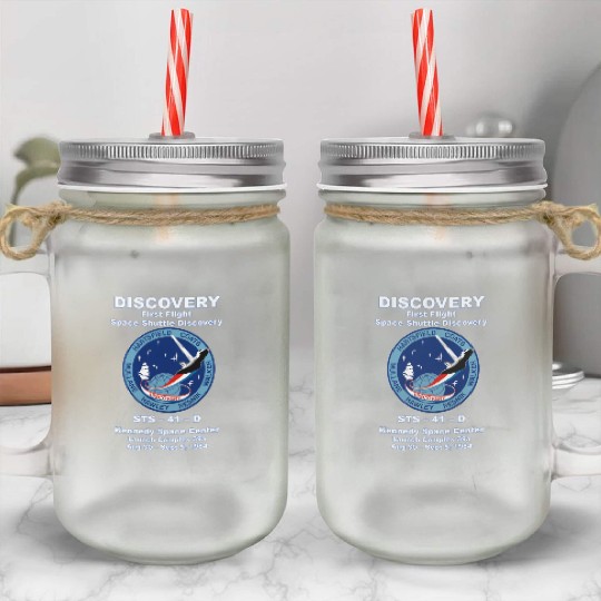 NASA Space Shuttle STS-41-D Vintage Crew Mason Jar Cups