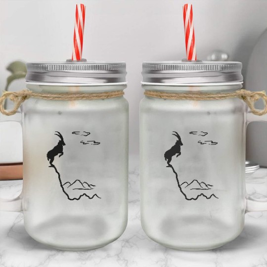 Mountain ibex, mountain goat Mason Jar Cups