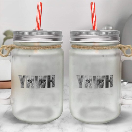 YHWH Yahweh God Lion Gift Mason Jar Cups