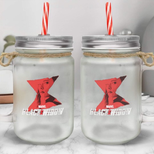Marvel Black Widow Natasha Romanoff Hourglass Mason Jar Cups