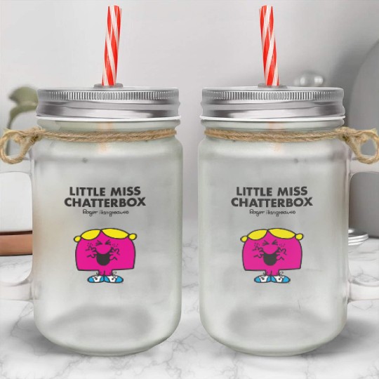 Mr Men Little Miss Chatterbox Mason Jar Cups