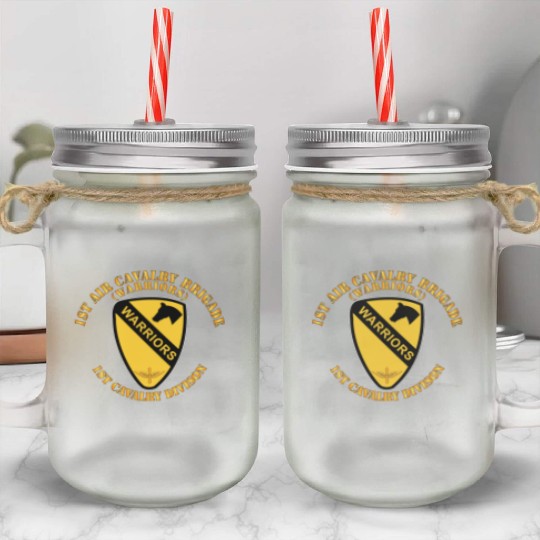 Army 1st Air Cavalry Bde Warriors 1st Cav Division Mason Jar Cups