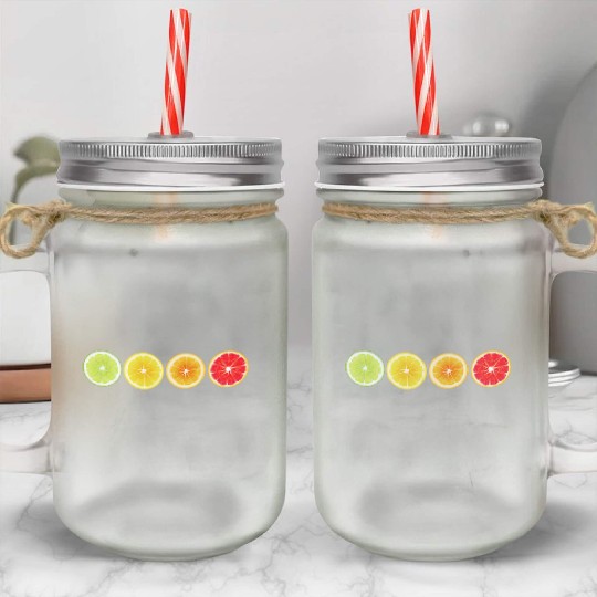 Lime Lemon Orange Vitamin Citrus Wheels of a Mason Jar Cups