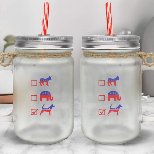Republican Dog Voting Ballot Paper Democrat Mason Jar Cups