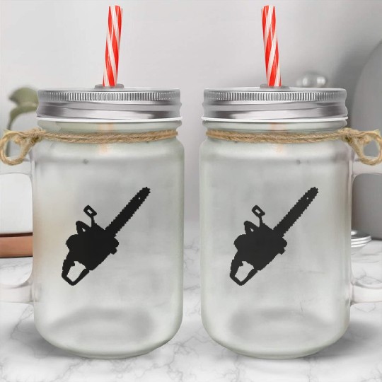 Chainsaw for carpenter or woodworker Mason Jar Cups