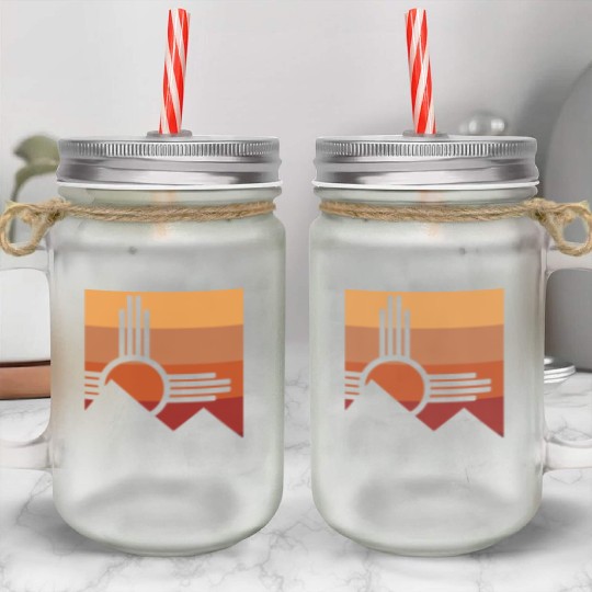 Zia Sun New Mexico Zia Mountains Mason Jar Cups