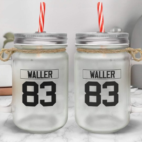 Just Waller 83 Raiders Mason Jar Cups