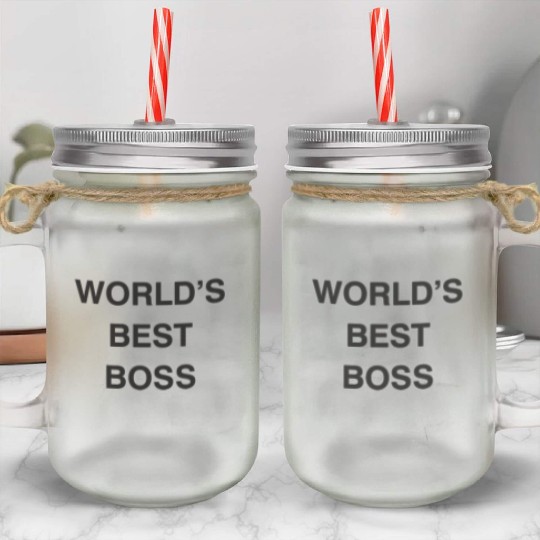 World's Best Boss Mason Jar Cups