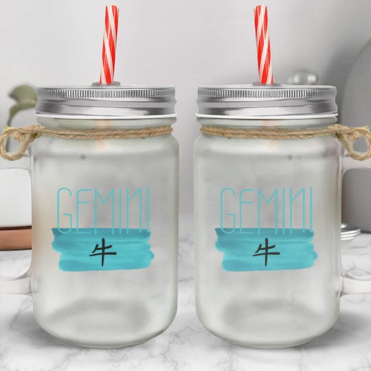 GEMINI OX AESTHETIC ZODIAC Mason Jar Cups