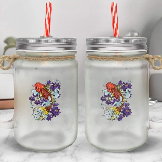 Koi Fish Cool Japanese Tattoo Japan Carp Gift Idea Mason Jar Cups