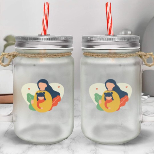 I Love You, Mama & Baby Mason Jar Cups, Mommy and Me Mason Jar Cups