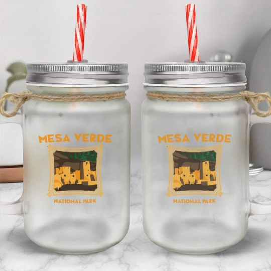 Mesa Verde National Park Novelty Graphic Design Mason Jar Cups