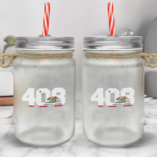 Area Code 408 San Jose California Mason Jar Cups