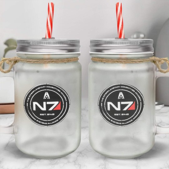 N7 Mass Effect Commander Shepherd Mason Jar Cups