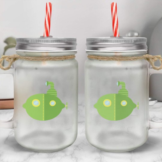 Submarine Lime Mason Jar Cups