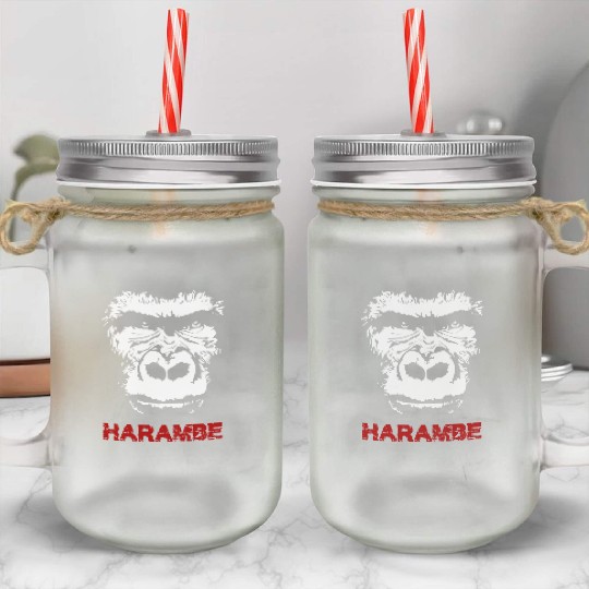 Harambe Mason Jar Cups