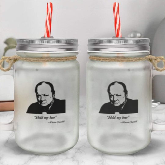Winston Churchill World War 2 Mason Jar Cups