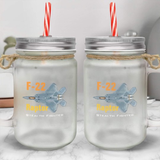 F 22 Raptor stealth fighter Mason Jar Cups
