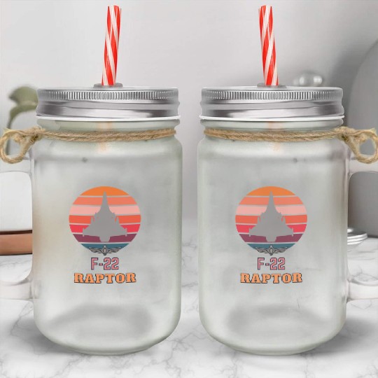 F-22 raptor Mason Jar Cups