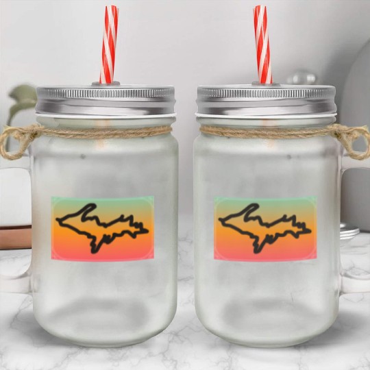 Upper Peninsula Mason Jar Cups