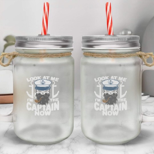 Captain Boat Lovers Fishermen Sailing Boating Mason Jar Cups