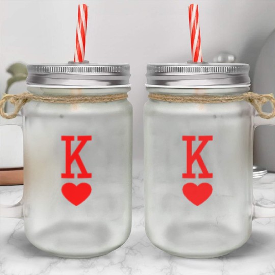 King of Hearts King Queen Couple Halloween Costume Mason Jar Cups