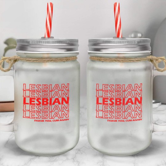 Lesbian Thank You Mason Jar Cups