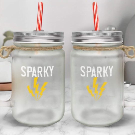 Sparky Electrician Lineman Electricity Electronics Mason Jar Cups