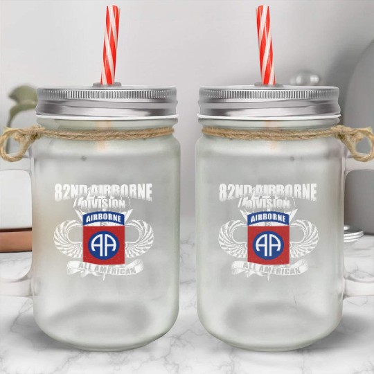 82nd Airborne Division US Army Mason Jar Cups