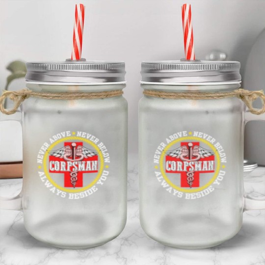 Corpsman Devil Doc Corpsman US Army Mason Jar Cups