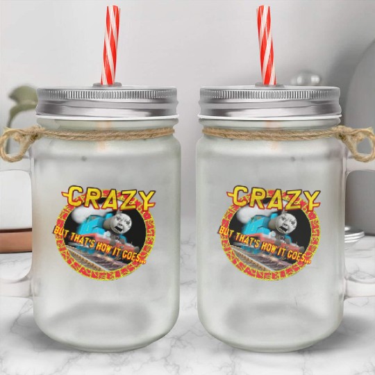 crazy train logo Mason Jar Cups
