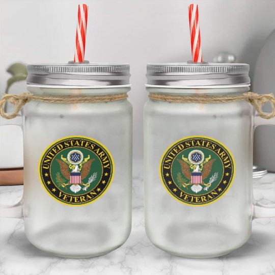 Army US Army Veteran Mason Jar Cups