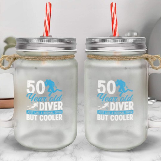 50th Birthday Scuba Divers Scuba Diving 50 Years Mason Jar Cups