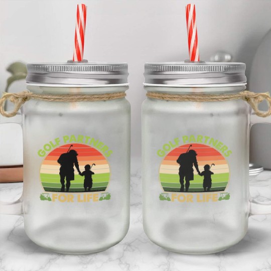 Golf Partners For Life Dad And Son Fathers Day Mason Jar Cups