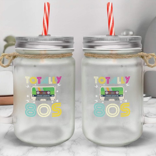 Totally 80s Retro Music Cassette Tape Mason Jar Cups