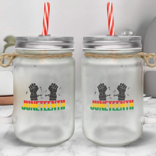 Juneteenth Day 1865, Freedom Day America African Mason Jar Cups